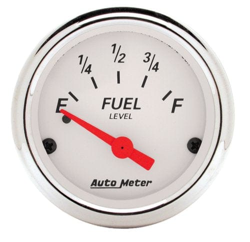 AUTOMETER 2-1/16", Short Sweep Electric, GM, 0 ohms Empty/30 ohms Full Auto Meter Arctic White Series Fuel Level Gauge AU1318 SR