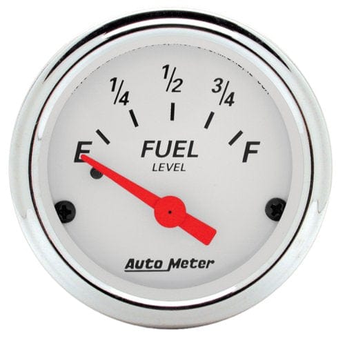 AUTOMETER 2-1/16", Short Sweep Electric, GM, 0 ohms Empty/90 ohms Full Auto Meter Arctic White Series Fuel Level Gauge AU1315 SR