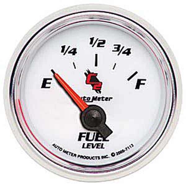 AUTOMETER 2-1/16", Short Sweep Electric, GM, 0 ohms Empty/90 ohms Full Auto Meter C2 Series Fuel Level Gauge AU7113 SR