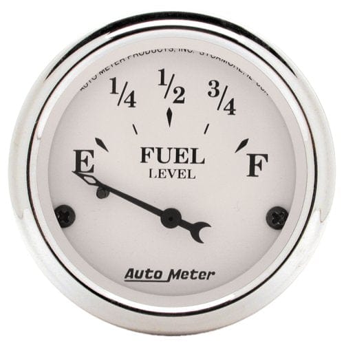 AUTOMETER 2-1/16", Short Sweep Electric, GM, 0 ohms Empty/90 ohms Full Auto Meter Old Tyme White Series Fuel Level Gauge AU1604 SR