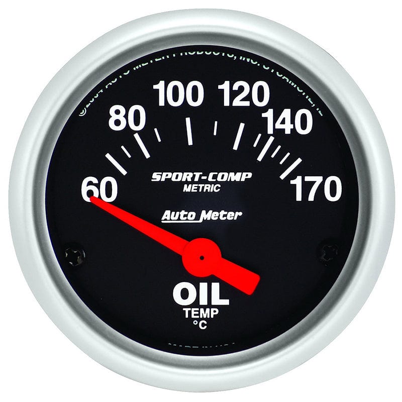 AUTOMETER 2-1/16", Short Sweep Electric, Metric, 60-150°C Auto Meter Sport-Comp Series Oil Temperature Gauge AU3348-M SR