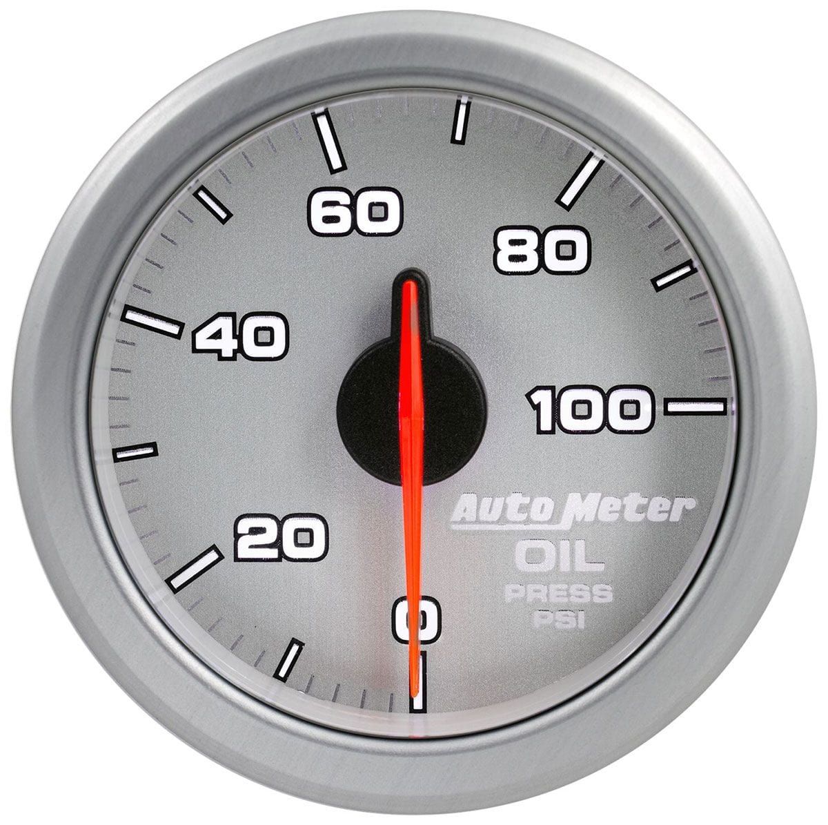 AUTOMETER 2-1/16", Silver Dial, Full Sweep Electric, 0-100 PSI Auto Meter AirDrive Series Oil Pressure Gauge AU9152-UL SR