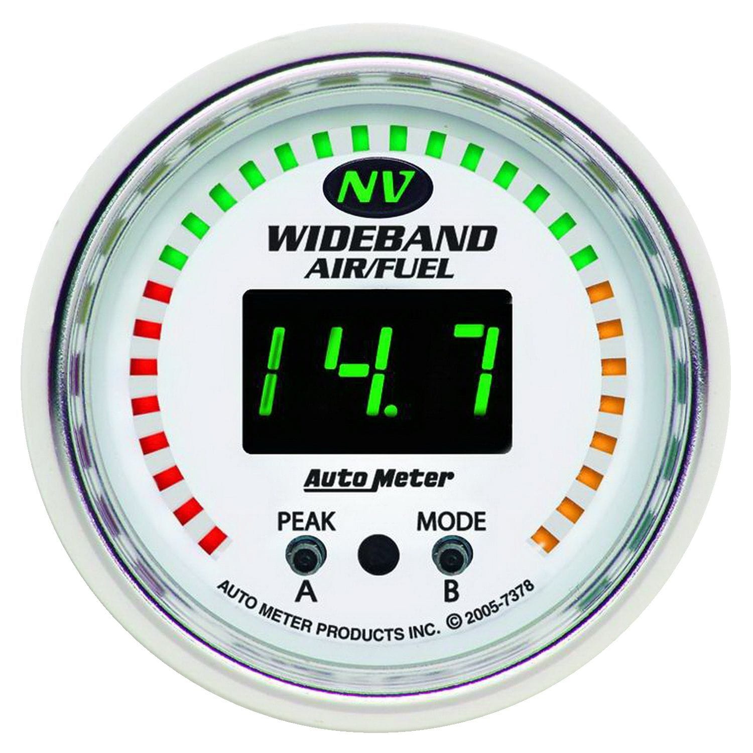 AUTOMETER 2-1/16", Wideband, Digital Auto Meter NV Series Air / Fuel Ratio Gauge AU7378 SR