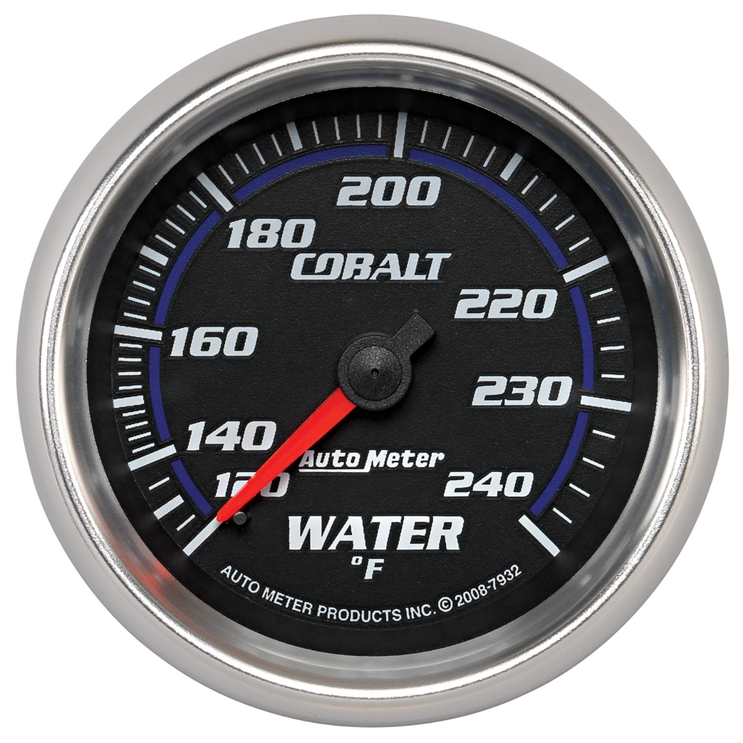 AUTOMETER 2-5/8", Full Short Sweep Mechanical, 120-240°F Auto Meter Cobalt Series Water Temperature Gauge AU7932 SR