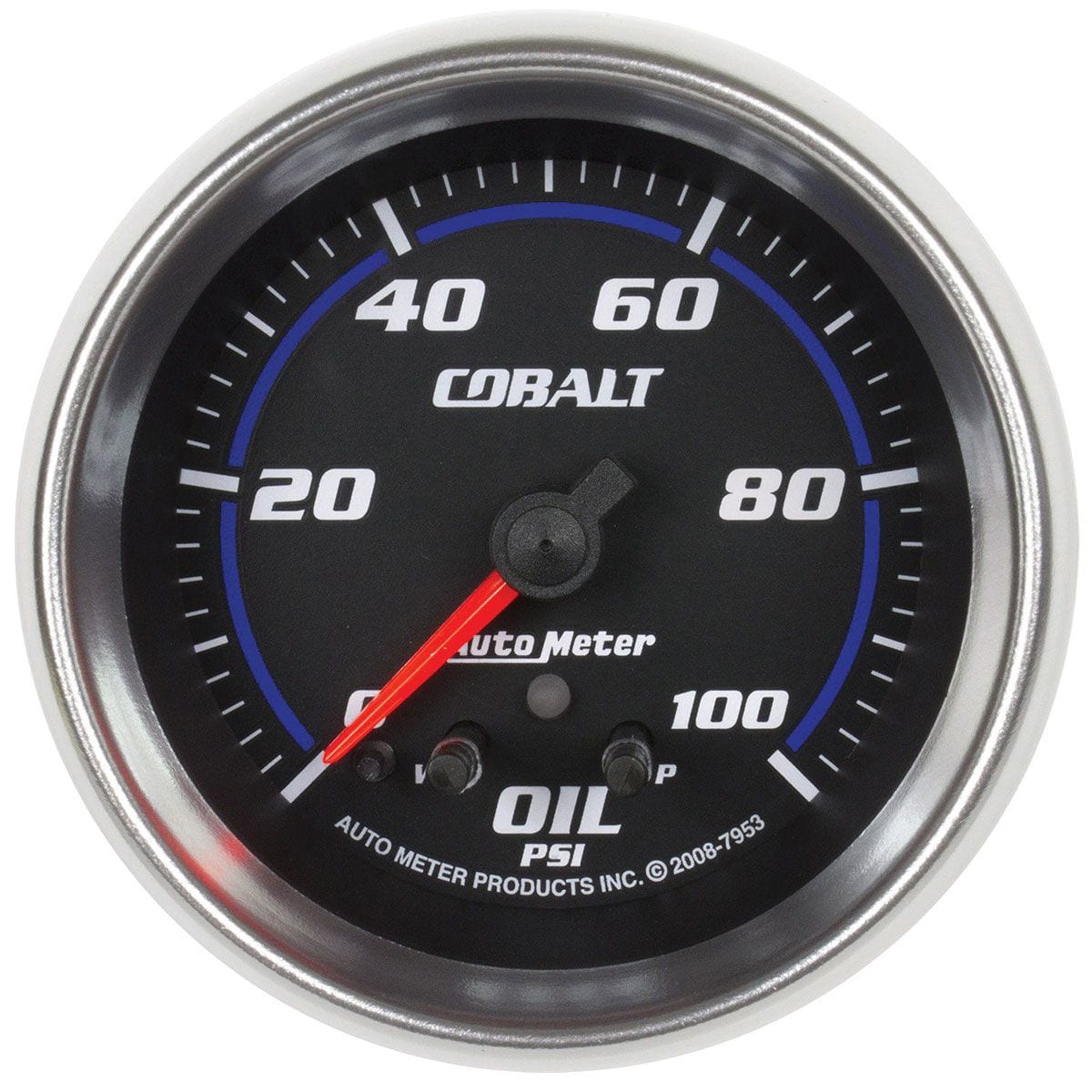 AUTOMETER 2-5/8", Full Sweep Electric, 0-100 psi Auto Meter Cobalt Series Oil Pressure Gauge AU7953 SR