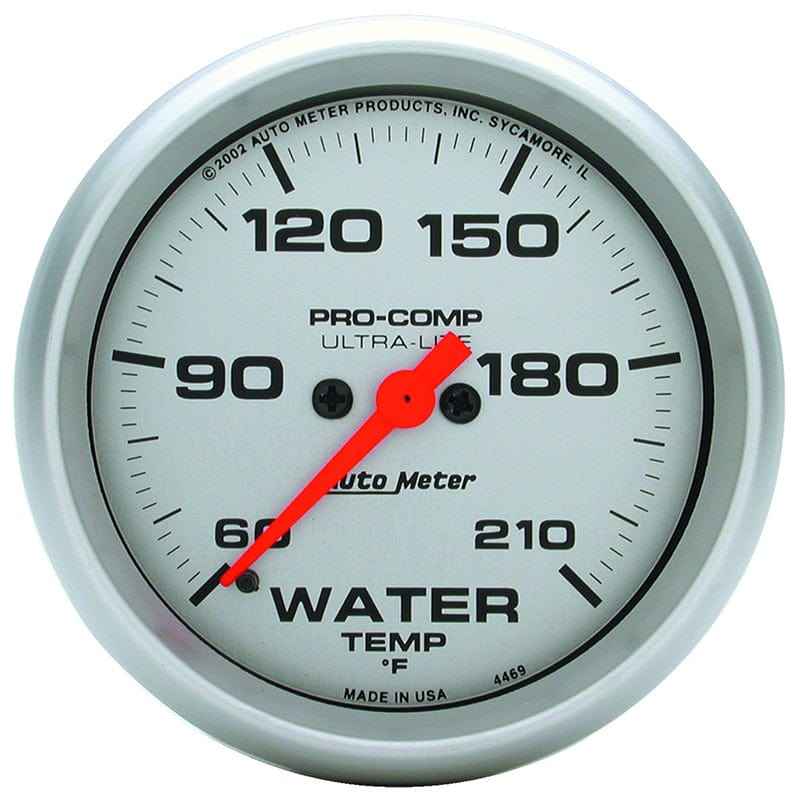 AUTOMETER 2-5/8", Full Sweep Electric, 60-210°F Auto Meter Ultra-Lite Series Water Temperature Gauge AU4469 SR