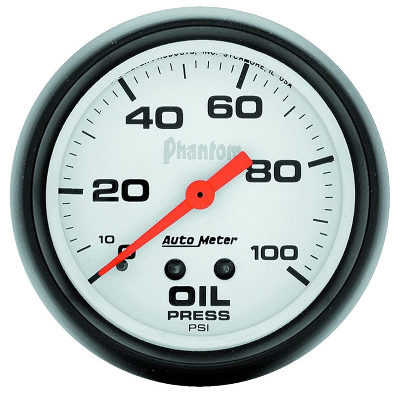 AUTOMETER 2-5/8", Full Sweep Mechanical, 0-100 psi Auto Meter Phantom Series Oil Pressure Gauge AU5821 SR