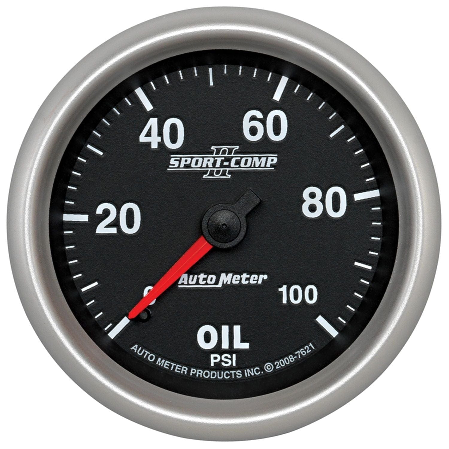 AUTOMETER 2-5/8", Full Sweep Mechanical, 0-100 psi Auto Meter Sport-Comp II Oil Pressure Gauge AU7621 SR