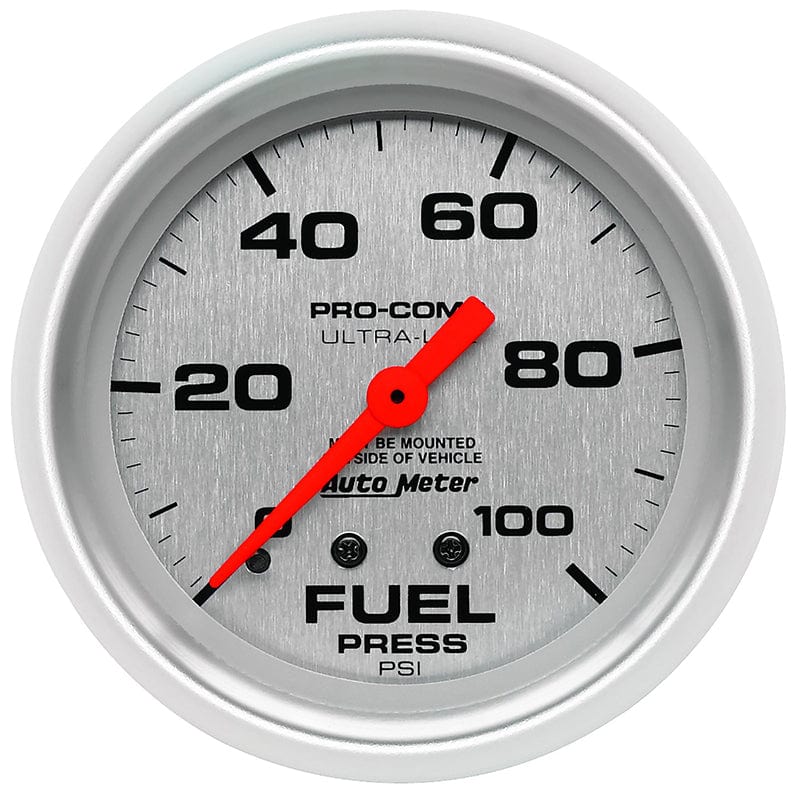 AUTOMETER 2-5/8", Full Sweep Mechanical, 0-100 psi Auto Meter Ultra-Lite Series Fuel Pressure Gauge AU4412 SR