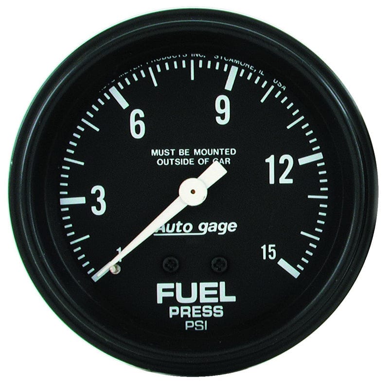AUTOMETER 2-5/8", Full Sweep Mechanical, 0-15 psi Auto Meter Auto gage Series Fuel Pressure Gauge AU2311 SR