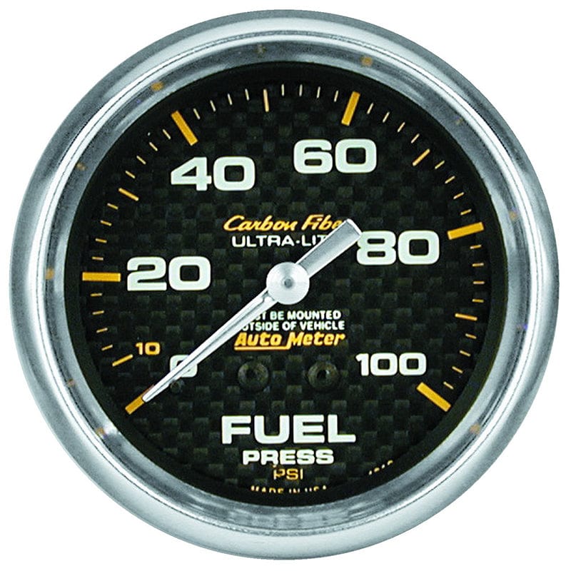 AUTOMETER 2-5/8", Full Sweep Mechanical, 0-15 psi Auto Meter Carbon Fiber Series Fuel Pressure Gauge AU4811 SR