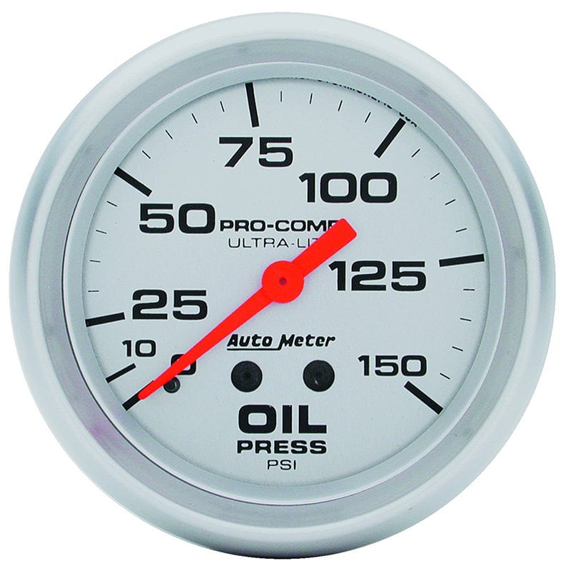 AUTOMETER 2-5/8", Full Sweep Mechanical, 0-150 psi Auto Meter Ultra-Lite Series Oil Pressure Gauge AU4423 SR