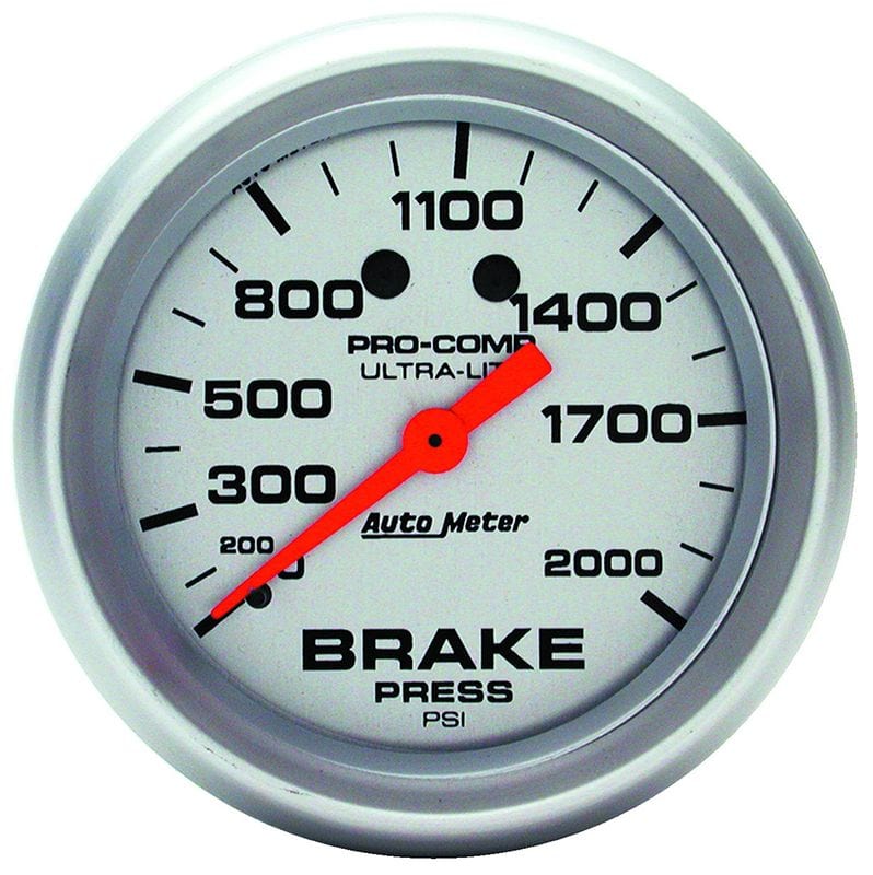 AUTOMETER 2-5/8", Full Sweep Mechanical, 0-2000 psi Auto Meter Ultra-Lite Series Brake Pressure Gauge AU4426 SR