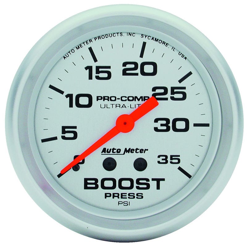 AUTOMETER 2-5/8", Full Sweep Mechanical, 0-35 psi Auto Meter Ultra-Lite Series Boost Gauge AU4404 SR