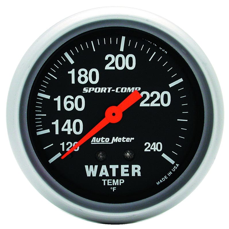 AUTOMETER 2-5/8", Full Sweep Mechanical, 120-240°F Auto Meter Sport-Comp Series Water Temperature Gauge AU3432 SR