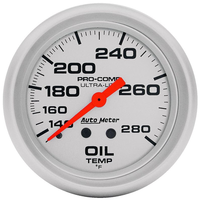 AUTOMETER 2-5/8", Full Sweep Mechanical, 140-280°F Auto Meter Ultra-Lite Series Oil Temperature Gauge AU4441 SR