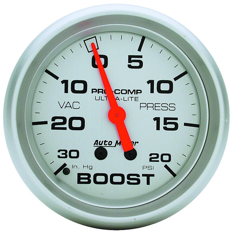 AUTOMETER 2-5/8", Full Sweep Mechanical, 30 In. Hg/20 psi Auto Meter Ultra-Lite Series Boost/Vacuum Gauge AU4401 SR