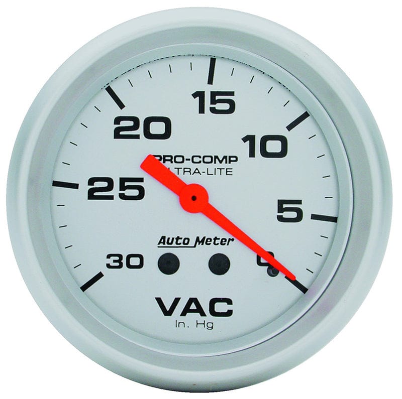 AUTOMETER 2-5/8", Full Sweep Mechanical, 30 In. Hg. Auto Meter Ultra-Lite Series Vacuum Gauge AU4484 SR