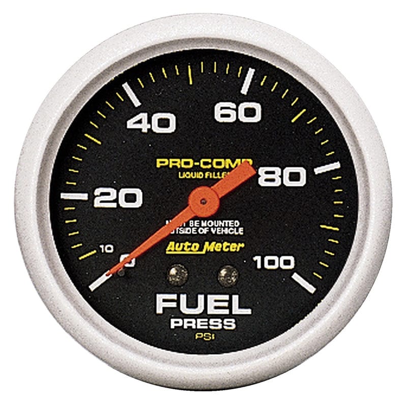 AUTOMETER 2-5/8", Liquid Filled Mechanical, 0-100 psi Auto Meter Pro-Comp Series Fuel Pressure Gauge AU5412 SR
