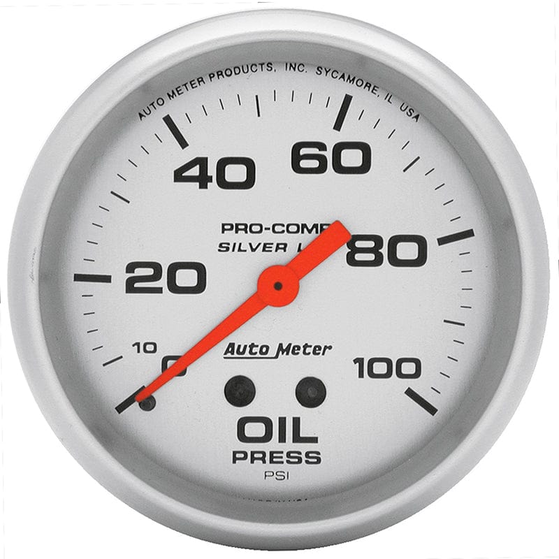 AUTOMETER 2-5/8", Liquid Filled Mechanical, 0-100 psi Auto Meter Ultra-Lite Series Oil Pressure Gauge AU4621 SR