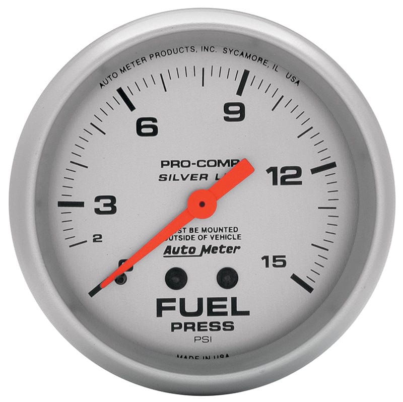 AUTOMETER 2-5/8", Liquid Filled Mechanical, 0-15 psi Auto Meter Ultra-Lite Series Fuel Pressure Gauge AU4611 SR
