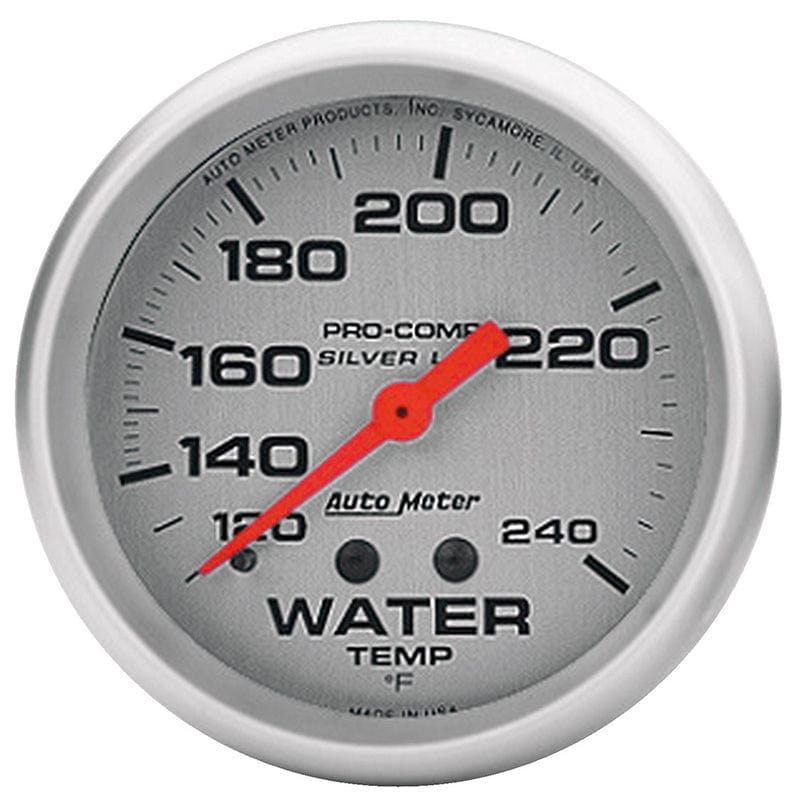 AUTOMETER 2-5/8", Liquid Filled Mechanical, 120-240°F Auto Meter Ultra-Lite Series Water Temperature Gauge AU4632 SR