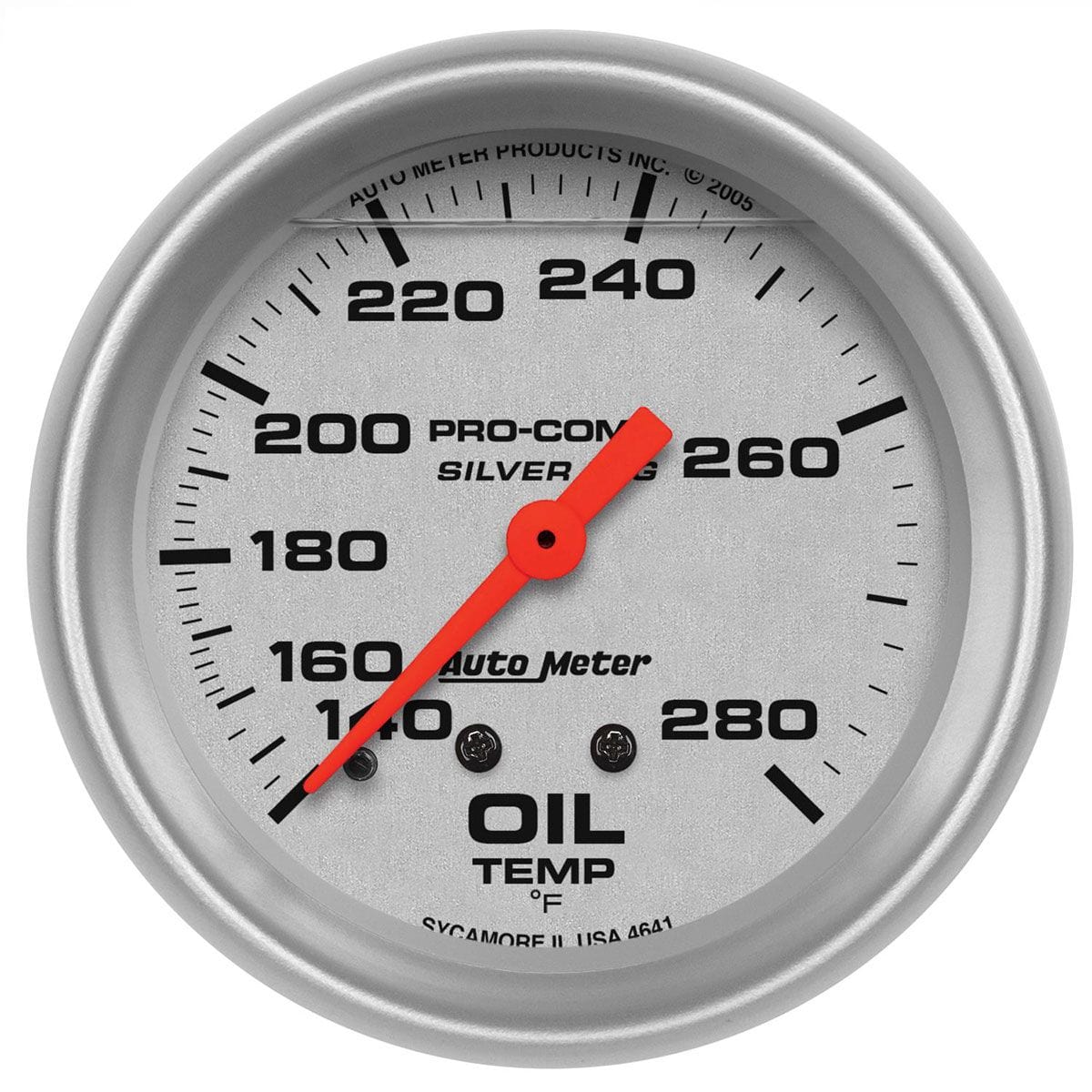 AUTOMETER 2-5/8", Liquid Filled Mechanical, 140-280°F Auto Meter Ultra-Lite Series Oil Temperature Gauge AU4641 SR