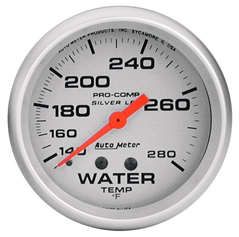 AUTOMETER 2-5/8", Liquid Filled Mechanical, 140-280°F with 4 foot Auto Meter Ultra-Lite Series Water Temperature Gauge AU4631-SP4 SR