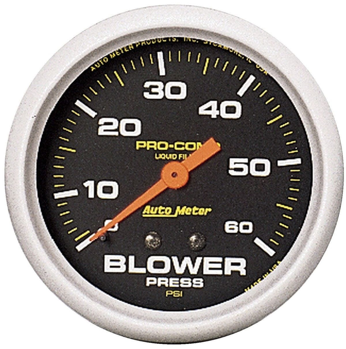 AUTOMETER 2-5/8", Liquid Filled Mechanical, Memory, 0-60 psi Auto Meter Pro-Comp Series Blower Pressure Gauge AU5403 SR