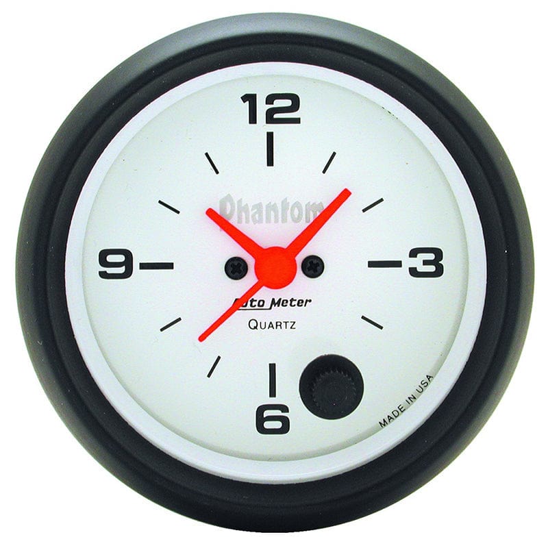 AUTOMETER 2-5/8", Quartz Movement with Second Hand Auto Meter Phantom Series Clock AU5885 SR