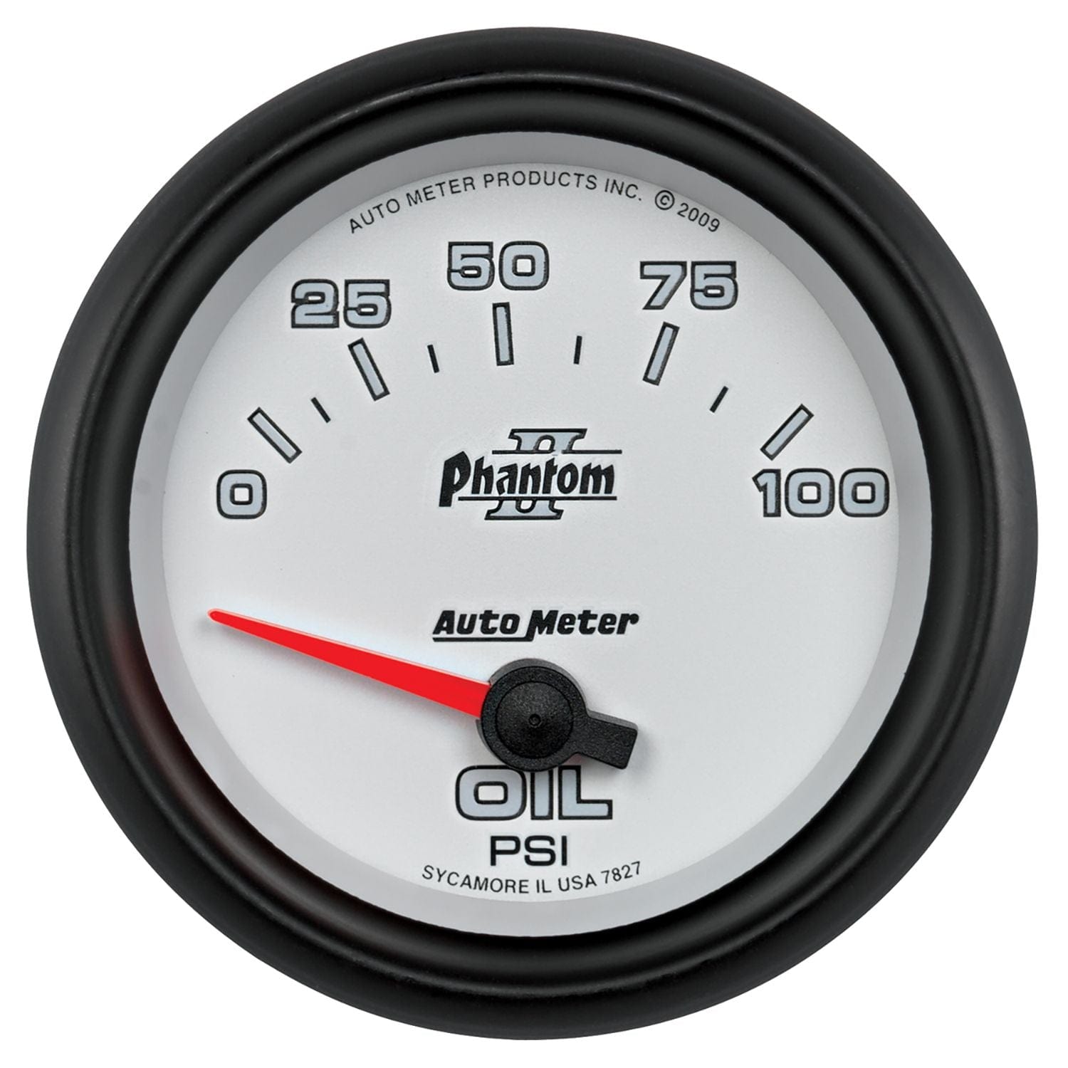 AUTOMETER 2-5/8", Short Sweep Electric, 0-100 psi Auto Meter Phantom II Series Oil Pressure Gauge AU7827 SR