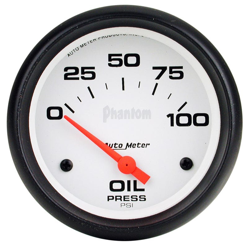 AUTOMETER 2-5/8", Short Sweep Electric, 0-100 psi Auto Meter Phantom Series Oil Pressure Gauge AU5827 SR