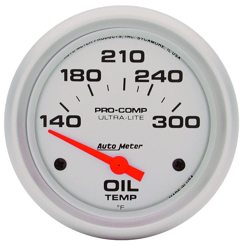 AUTOMETER 2-5/8", Short Sweep Electric, 140-300°F Auto Meter Ultra-Lite Series Oil Temperature Gauge AU4447 SR
