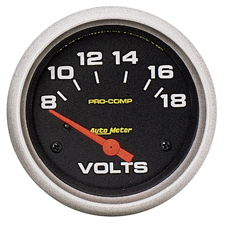 AUTOMETER 2-5/8", Short Sweep Electric, 8-18 volts Auto Meter Pro-Comp Series Voltmeter Gauge AU5492 SR