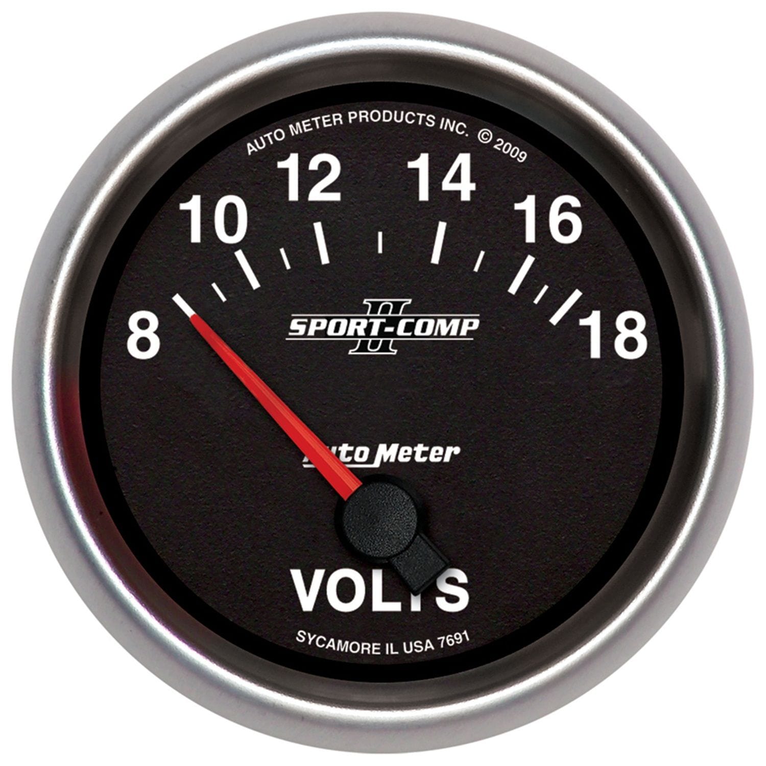 AUTOMETER 2-5/8", Short Sweep Electric, 8-18 volts Auto Meter Sport-Comp II Voltmeter Gauge AU7691 SR