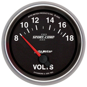 Auto Meter Sport-Comp II Voltmeter Gauge AU7691