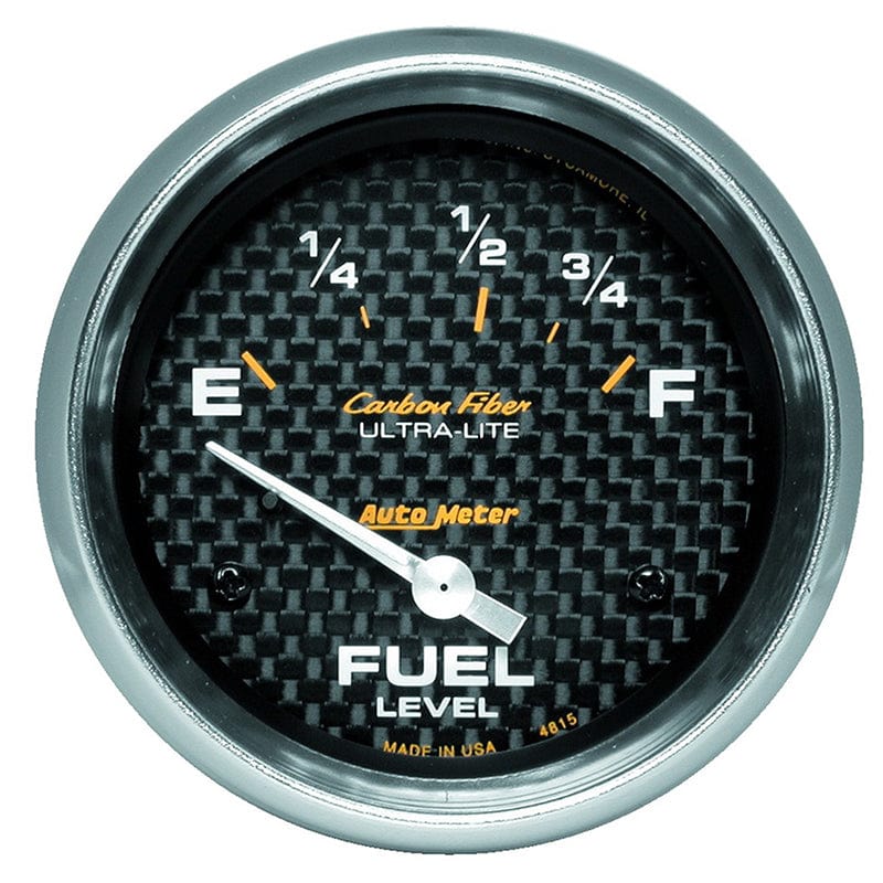 AUTOMETER 2-5/8", Short Sweep Electric, Ford, 73 ohms Empty/10 ohms Full Auto Meter Carbon Fiber Series Fuel Level Gauge AU4815 SR