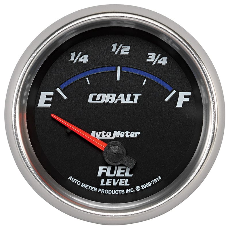 AUTOMETER 2-5/8", Short Sweep Electric, GM, 0 ohms Empty/90 ohms Full Auto Meter Cobalt Series Fuel Level Gauge AU7914 SR