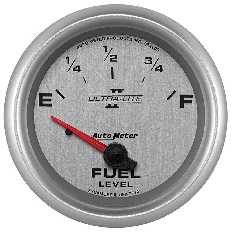 AUTOMETER 2-5/8", Short Sweep Electric, GM, 0 ohms Empty/90 ohms Full Auto Meter Ultra-Lite II Series Fuel Level Gauge AU7714 SR