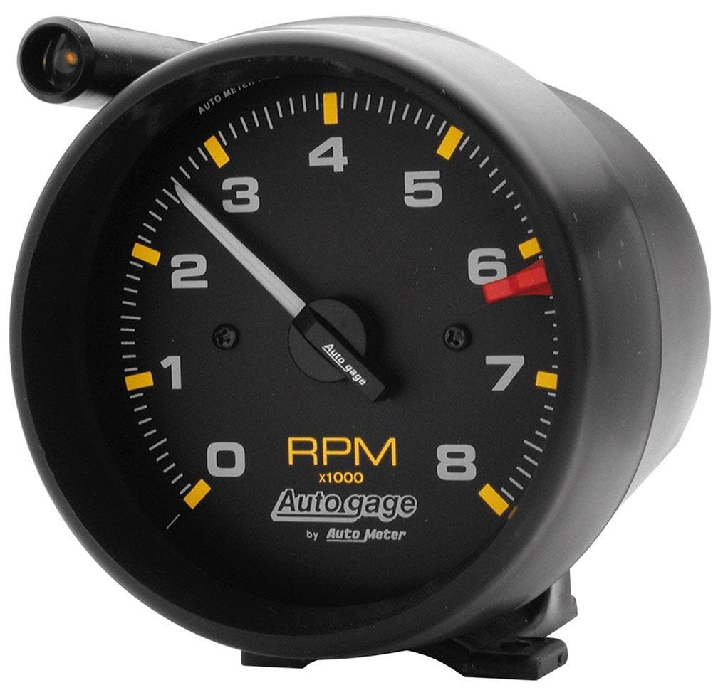 AUTOMETER 3-3/4", Pedestal Mount, Black Case and Bezel, Black Dial, 0-8,000 rpm Auto Meter Auto gage Shift-Lite Tachometer AU2309 SR