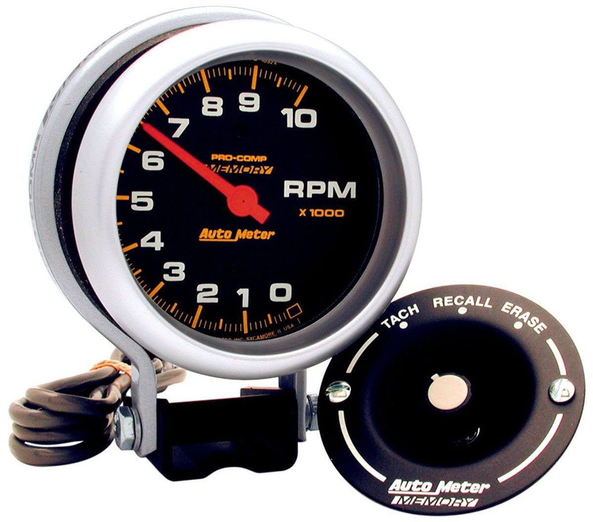AUTOMETER 3-3/4", Pedestal Mount, Memory, 0-10,000 rpm Auto Meter Pro-Comp Series Tachometer AU6601 SR