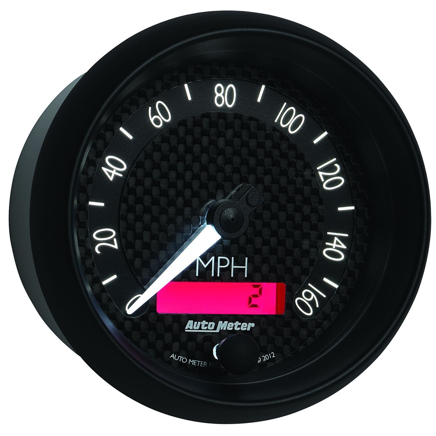 AUTOMETER 3-3/8", 0-160 MPH, In-Dash, Black Carbon Fiber Dial, LCD Tripmeter Auto Meter GT Series Speedometer AU8088 SR