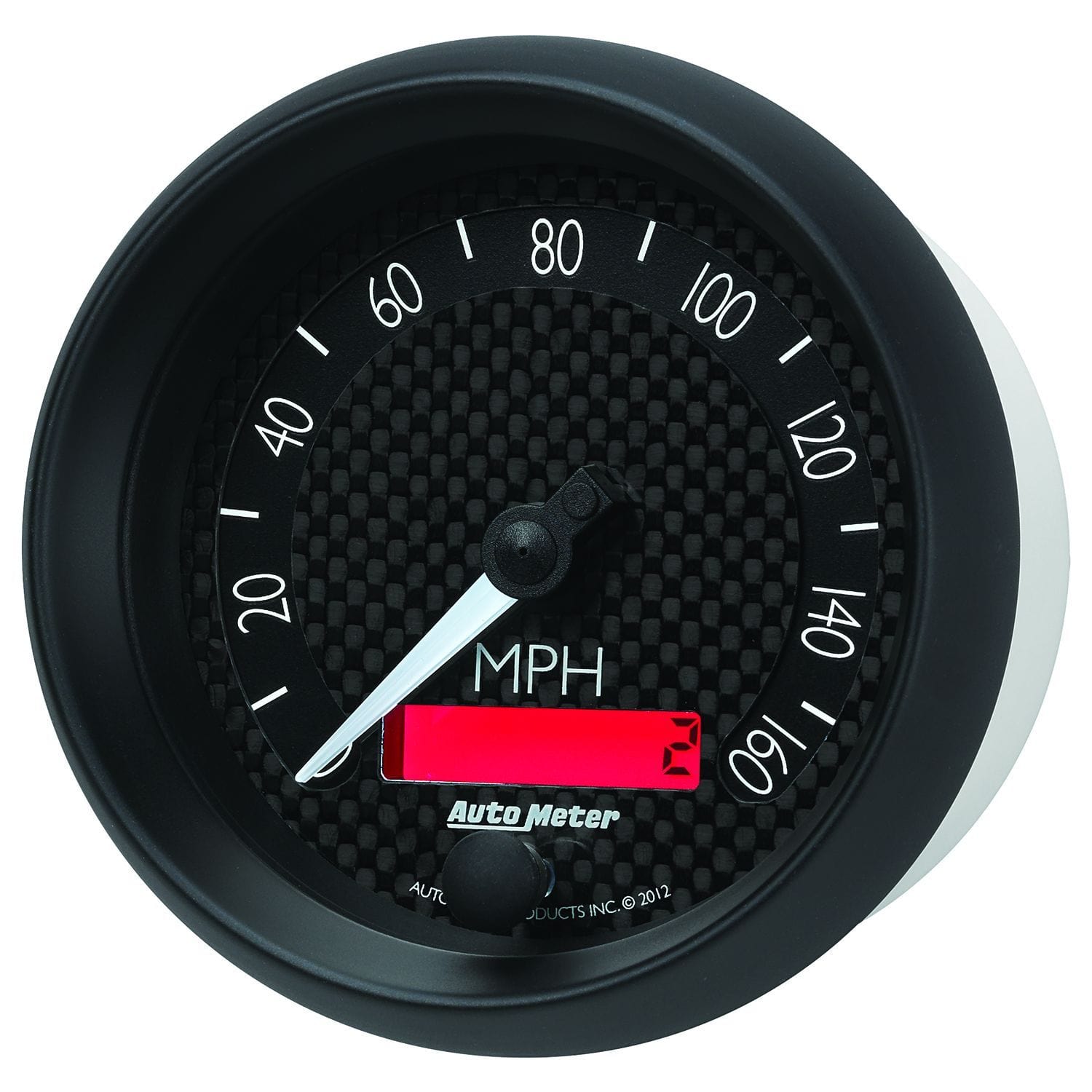 AUTOMETER 3-3/8", 0-160 MPH, In-Dash, Black Carbon Fiber Dial, LCD Tripmeter Auto Meter GT Series Speedometer AU8088 SR