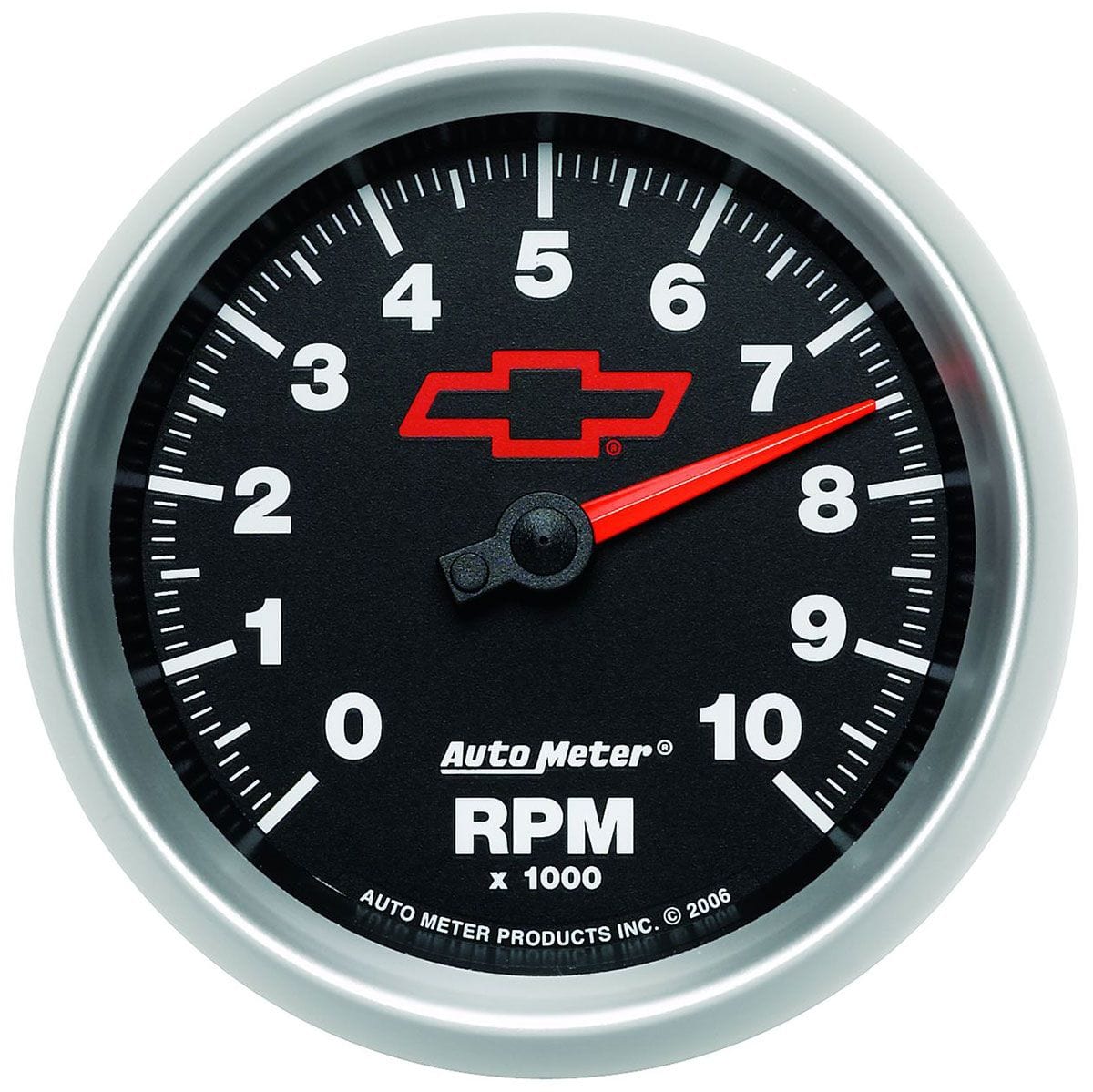 AUTOMETER 3-3/8", Black Dial, In-Dash, 0-10,000 rpm Auto Meter Chev Bow-Tie Tachometer AU3697-00406 SR
