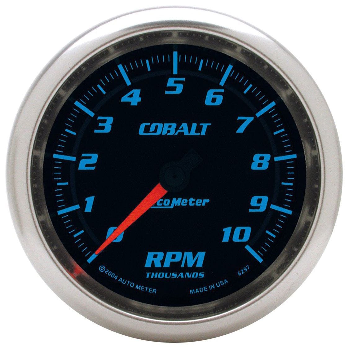 AUTOMETER 3-3/8", In-Dash, 0-10,000 rpm Auto Meter Cobalt Series Tachometer AU6297 SR