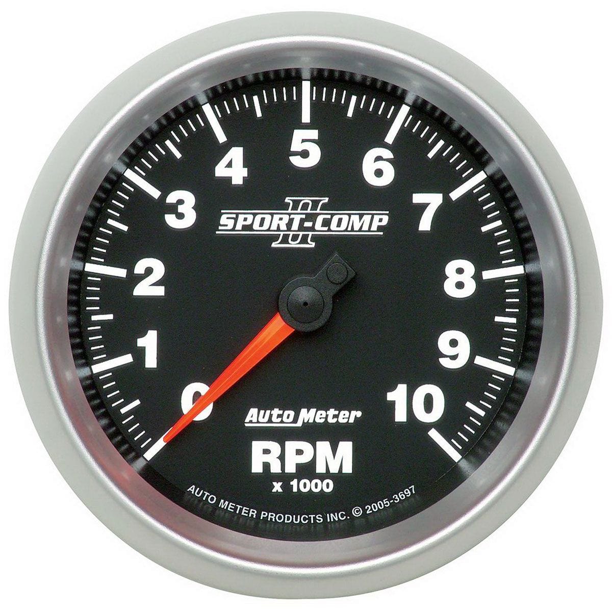 AUTOMETER 3-3/8", In-Dash, 0-10,000 rpm, Auto Meter Sport-Comp II Tachometer AU3697 SR