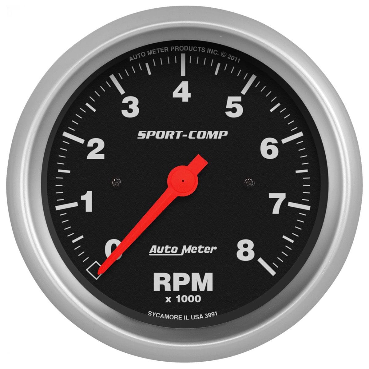 AUTOMETER 3-3/8", In-Dash, 0-8,000 rpm Auto Meter Sport-Comp Series Tachometer AU3991 SR