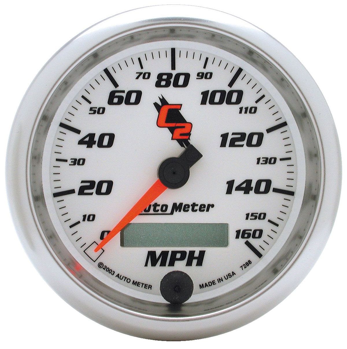 AUTOMETER 3-3/8", In-Dash, Programmable, 0-160 mph Auto Meter C2 Series Speedometer AU7288 SR