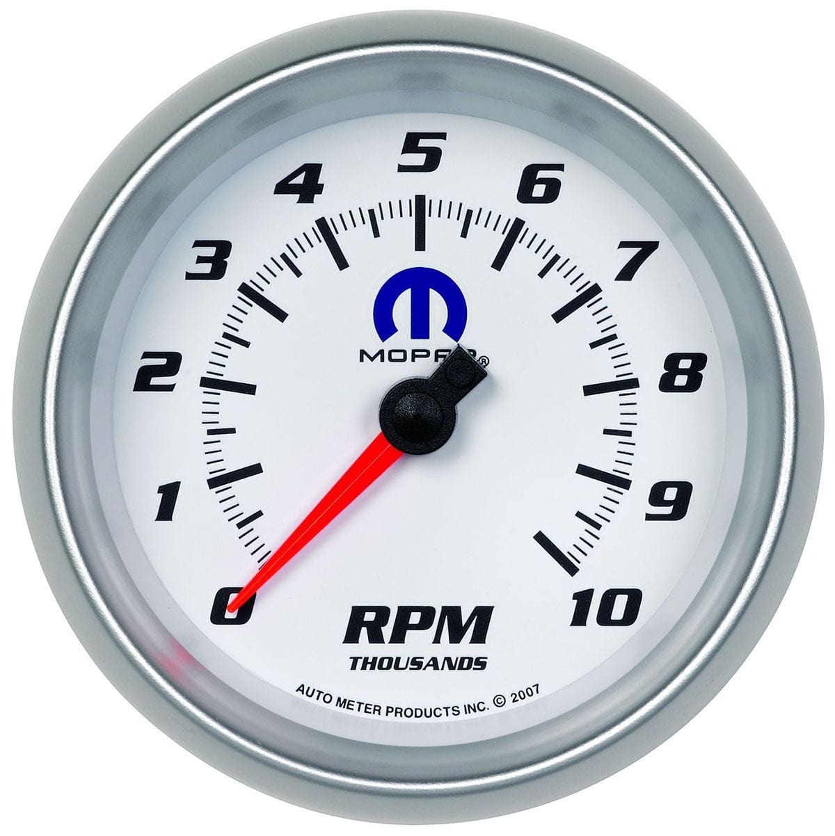 AUTOMETER 3-3/8", White Dial/Silve Bezel, 0-10,000 rpm, Electrical, In-Dash Auto Meter Mopar Tachometer AU880038 SR
