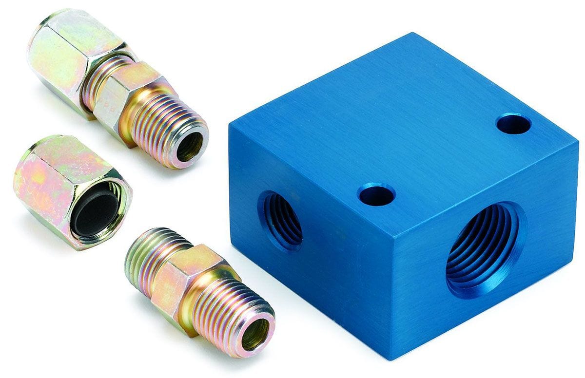 AUTOMETER 3/8" O.D. tubing, For Transmission Temperature Gauges Auto Meter Temperature Manifold Adapter AU2286 SR
